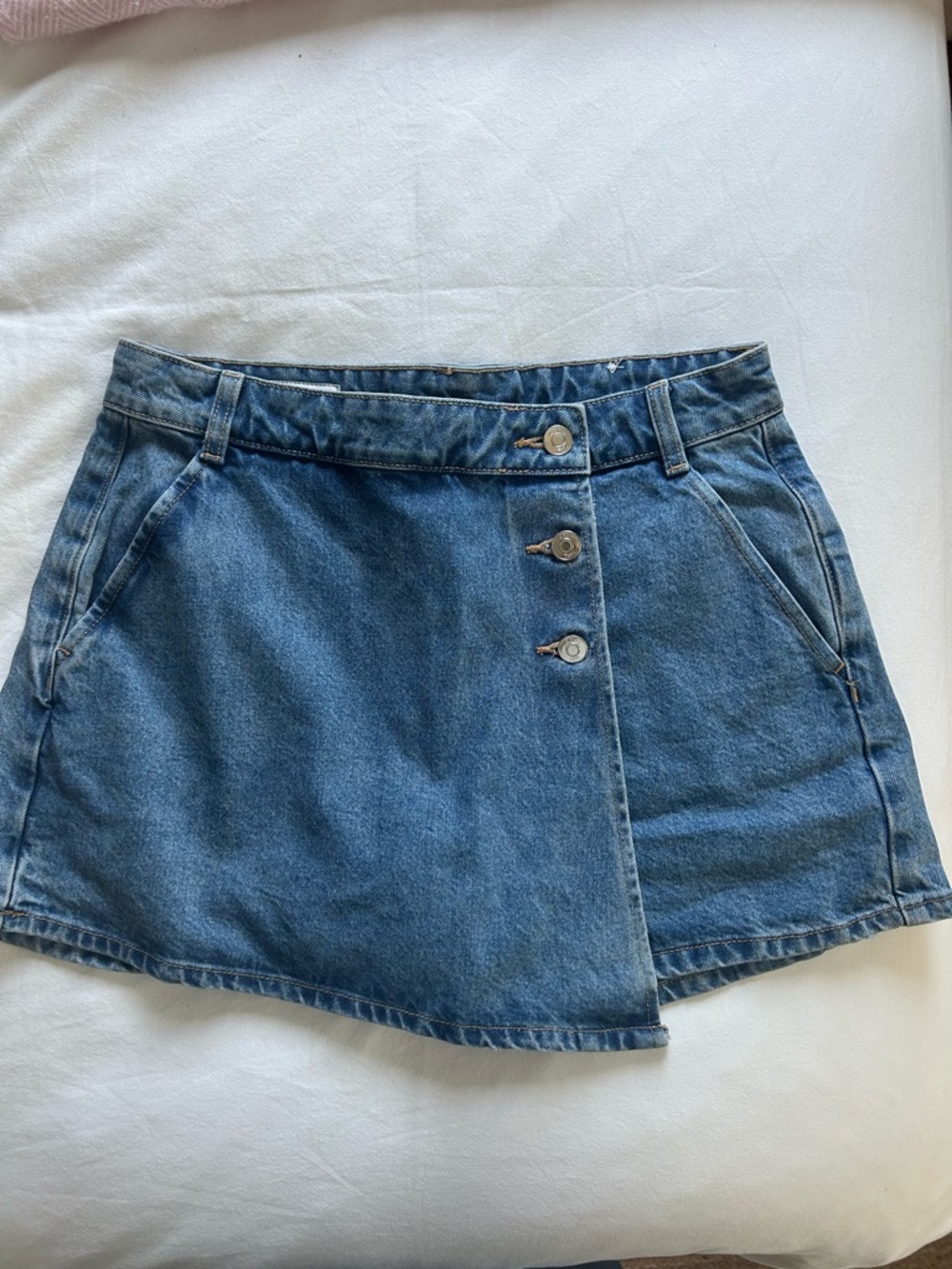 Zara blue denim mini skort